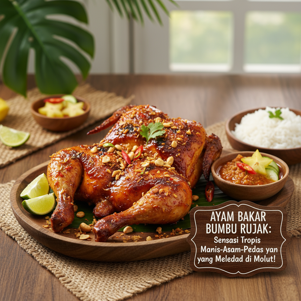 Ayam Bakar Bumbu Rujak: Sensasi Tropis Manis-Asam-Pedas yang Meledak di Mulut!