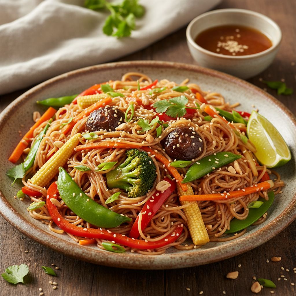 Bihun Goreng Vegetarian Segar dan Bergizi