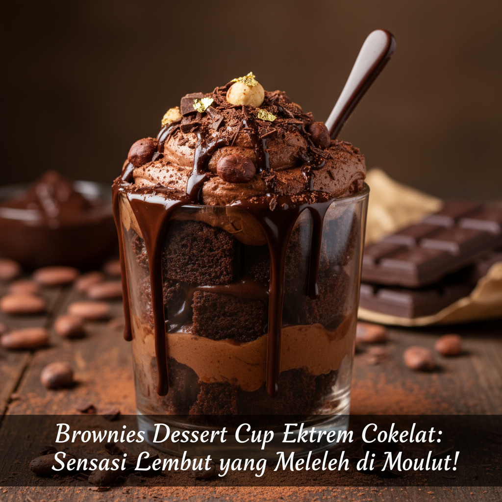 Brownies Dessert Cup Ekstrem Cokelat: Sensasi Lembut yang Meleleh di Mulut!