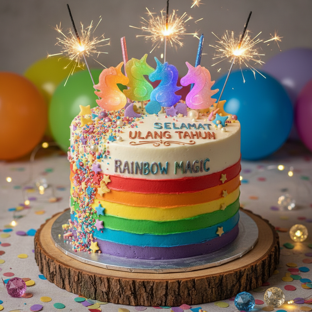 Kue Ulang Tahun Pelangi Ajaib: Lapisan Warna-Warni yang Bikin Pesta Makin Seru!