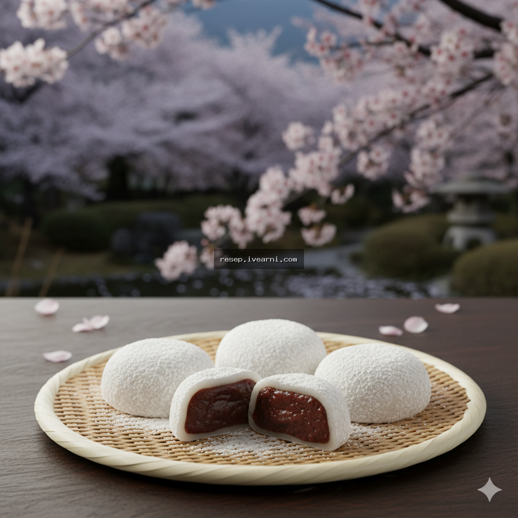 Mochi Daifuku Lembut - Isi Kacang Merah Manis (Authentic Japanese Recipe)