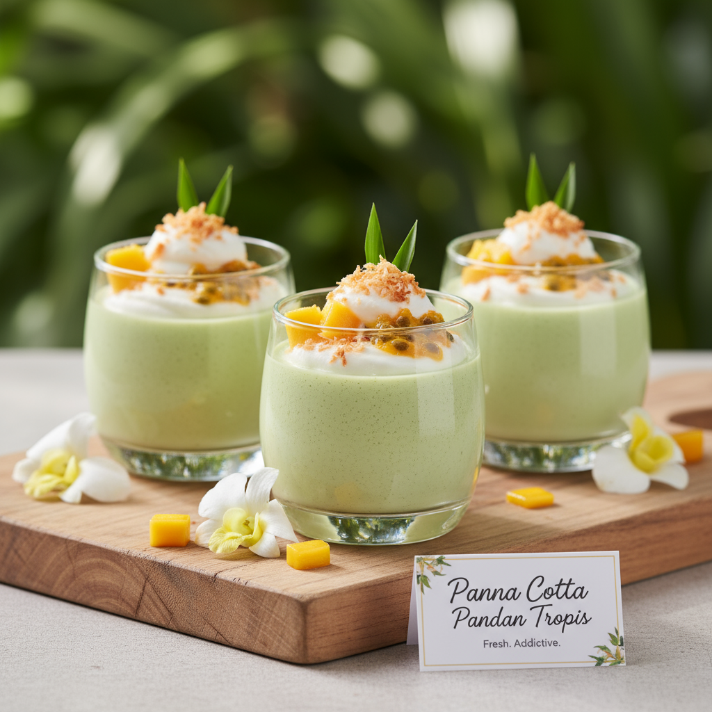 Panna Cotta Pandan Tropis: Dessert Hijau Segar yang Bikin Nagih untuk Jualan!
