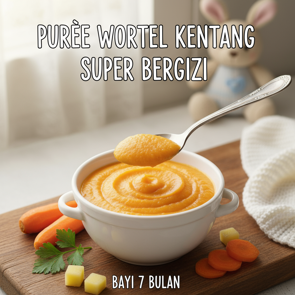 Puree Wortel Kentang Super Bergizi untuk Bayi 7 Bulan