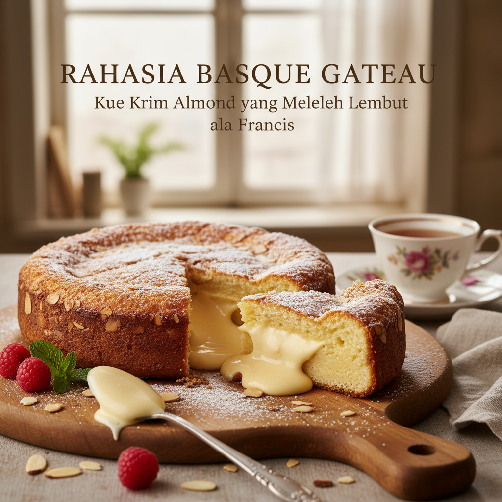 Rahasia Basque Gateau: Kue Krim Almond yang Meleleh Lembut ala Prancis