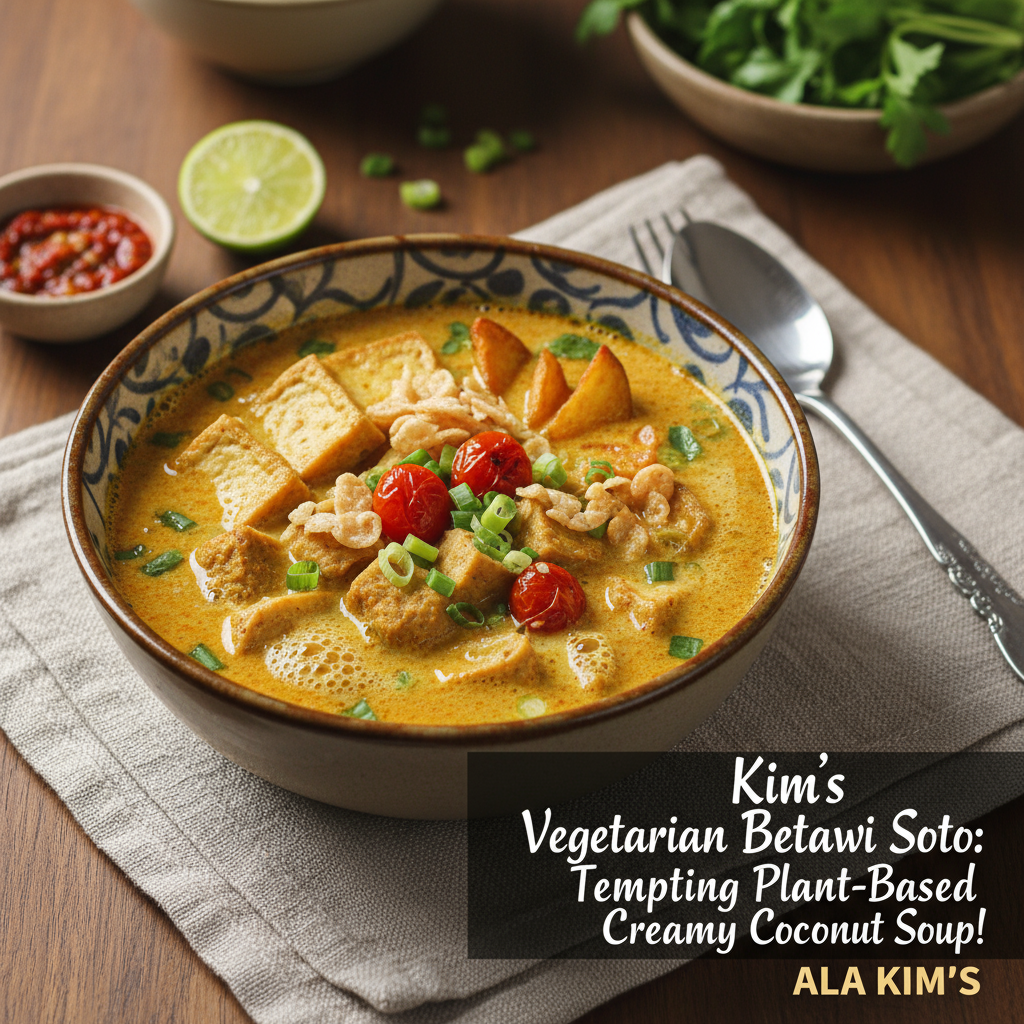 Soto Betawi Vegetarian ala Kim's: Sup Santan Kremi Nabati yang Menggoda Selera!