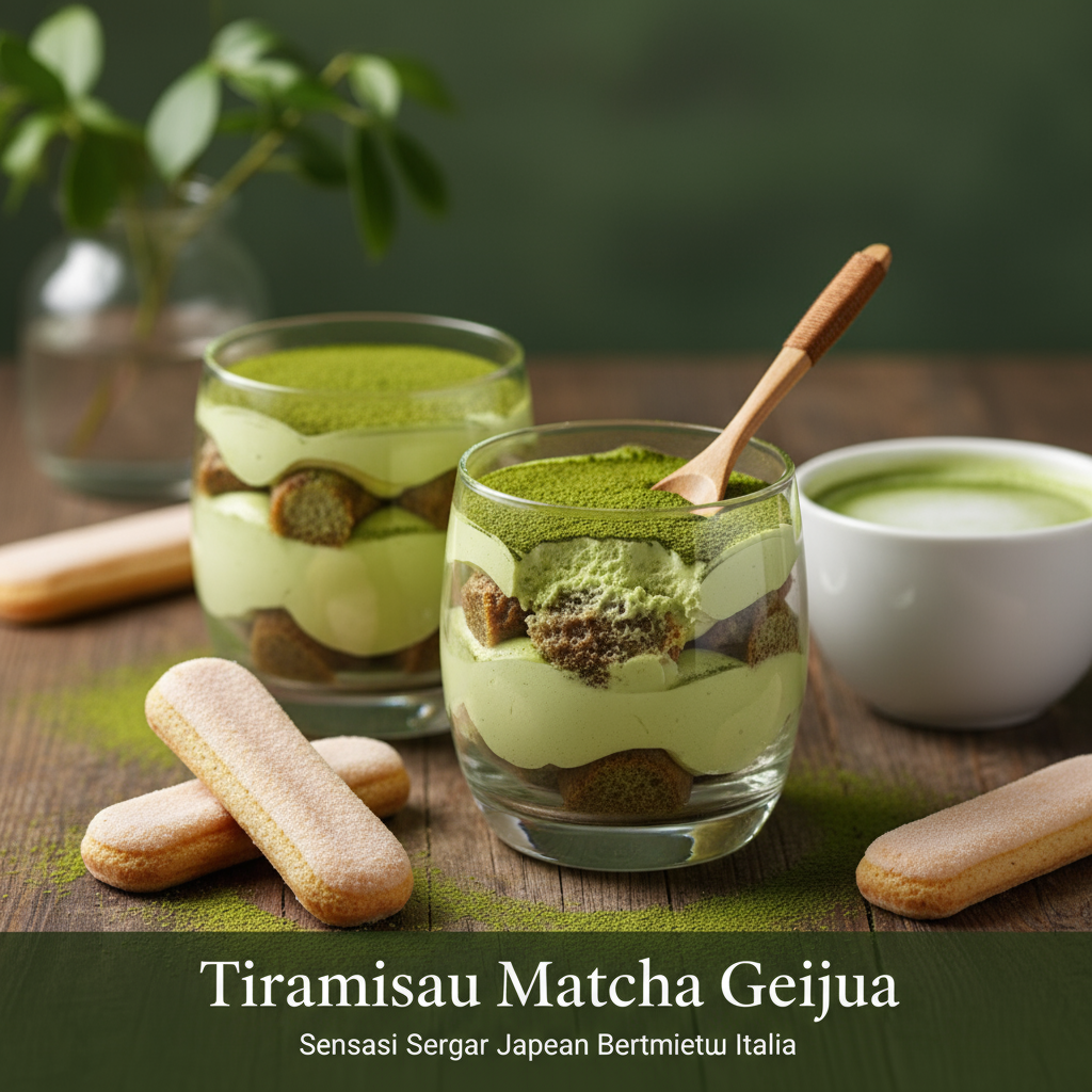 Tiramisu Matcha Hijau: Sensasi Segar Jepang Bertemu Italia