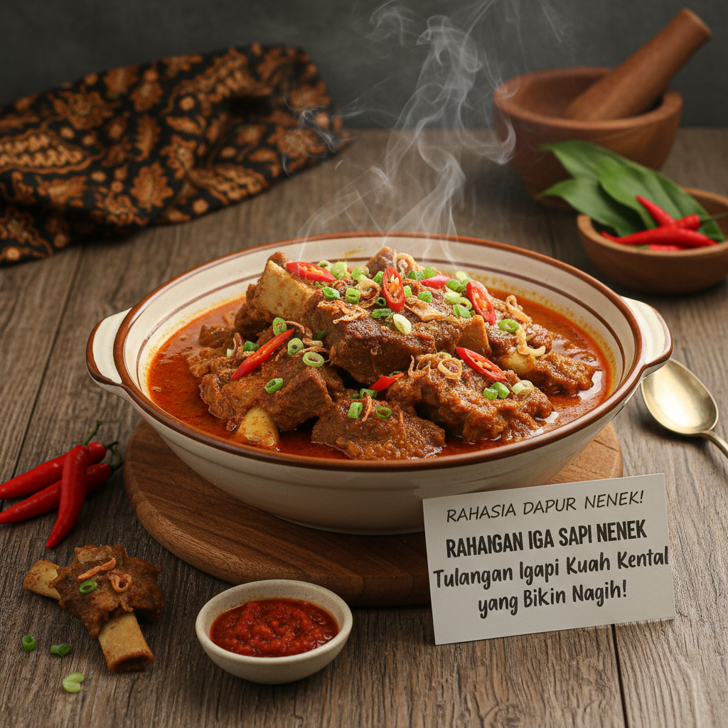 Tulangan Iga Sapi Kuah Kental Pedas Gurih â€“ Rahasia Dapur Nenek yang Bikin Nagih!